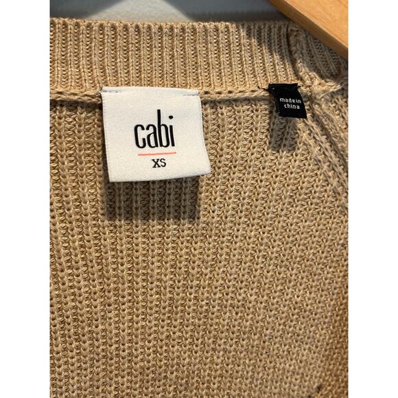 CAbi Abbey Road Tan Long Length Cardigan Sweater Style #3359 - size XS - Picture 4 of 5
